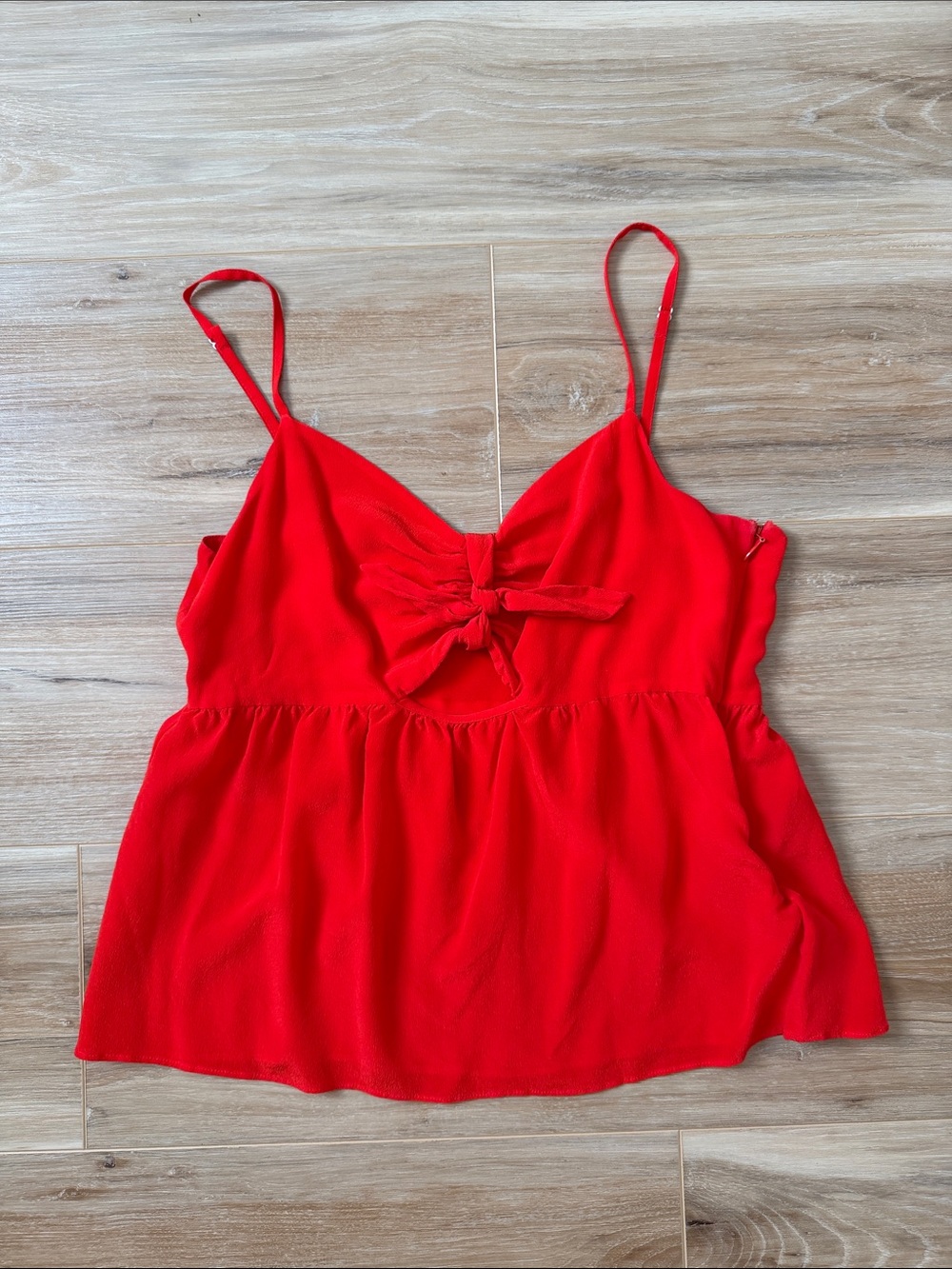 Madewell Red Tie-Front Spaghetti Strap Top